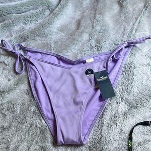 Lilac/Purple Hollister High-Cut String Tie Bikini Bottoms Size M - NWT